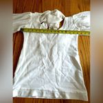 Alythea  Ivory White Top Side Zip Off Shoulder Shoulder Tie Peasant Sleeve Size M Photo 8