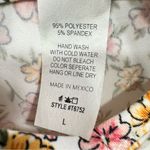 Acting Pro  White Pink Yellow Green Floral Ruffle Sleeve Top Photo 9