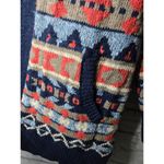 L.L.Bean  women's cotton fair isle western Aztec print knit cardigan MP. Photo 9