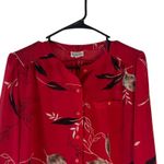 Campus Casuals Vintage 90s Women's Size Medium Novelty Print Red Blouse Photo 1