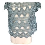 POL Muted Teal Off The Shoulder Crochet Lined Top Small Flirty Feminine NWOT Photo 2