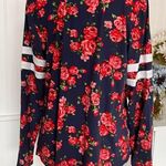 Joe Boxer Floral Print Keyhole Top Accent Neckline Long Sleeve Photo 1