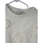 Joie  | M | Knit Short Sleeve Sweater Floral Applique Crochet Top Women's Photo 2