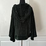 DARK HUNTER GREEN BELL SLEEVE CHENILLE PULLOVER HOODIE Size M Photo 1