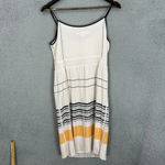 barney's new york o'2nd dress womens 2 beige blue striped pleated sleeveless Photo 8