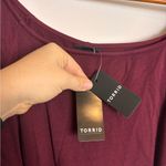 Torrid NWT Off the Shoulder Tie Dye Gradient Ombré Burgundy and Black Dress Photo 5