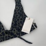 Good American  Bikini Top Sexy Boost Wide Band Animal Print Green Size Small NWT Photo 5