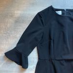 Donna Morgan Ruffle Cuff Sleeves Sheath Black Dress Size 12 Photo 2