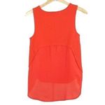 Anthropologie Deletta Sania top orange Size S chiffon sleeveless high low hem Photo 2