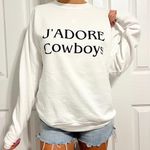 J’Adore Cowboys White Crewneck Sweatshirt Size M Photo 0