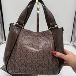 Calvin Klein  Hobo Shoulder Bag Brown Monogram Wallet Set Photo 6