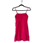 Midnight Doll NWT  Swiss Dot Ruched Mini Dress Hot Pink Size 4 Photo 33