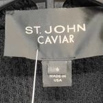 St. John Caviar Santana Knit Blazer Jacket Women 6 Black Button Pockets Old Money Photo 13