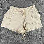 Relaxx Cargo‎ Sweat Shorts Women Medium High Rise Elastic Drawstring Waist Y2K Tan Photo 0