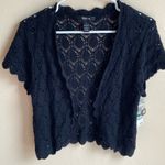 Style & Co Black Crochet Cropped Cardigan  L NWT Photo 1