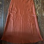 Satin Midi Skirt Brown Size XS Photo 2