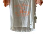 Lagaci White Orange Cotton Blend Summer Beach Soft Short Sleeve SZ S #1970 Photo 2