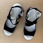 Jambu  Women’s Lilly Wedge Sandals Shoes Size 7 Black Leather Strappy Photo 2