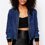 American Apparel Bomber Zip-Up Jean Jacket Photo 4
