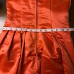 Vintage Cindy USA Orange Strapless Ruched Pleated Bubble Hem Mini Dress Size S Photo 4
