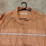 Free People  Sheer Luck Button Down Lightweight Shirt in Wood Chimes Size XS Photo 6
