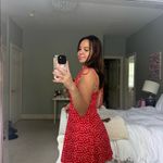 Oh Polly Adorable red and white flowy dress Photo 2