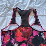 Athleta Floral Pink Black Tank Top Womens Size Medium Yoga Racerback Breathable Photo 6