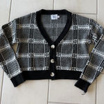 Princess Polly  Monochrome Checkered Cardigan Photo 0