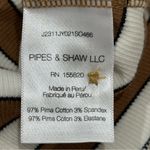 Veronica Beard Dekalb Top Striped Puff Long Sleeve Henley XL Brown Coastal Chic Photo 10