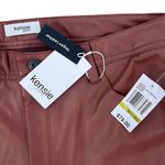 Kensie New  jeans Vegan Leather/Faux Leather Pants crop ankle Redwood Photo 3