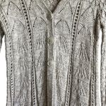 Style & Co‎ Women Cardigan Sweater SP Beige Button Front Crochet Boho Cottage Photo 9