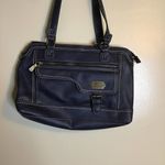 boc Navy Blue Leather Satchel Handbag EUC (some flaws); Photo 1