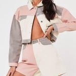 Missguided  Colorblock Cropped Denim Jacket Photo 1