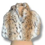 EXPRESS  Faux Fur Capelet Burgundy Satin Lining Brooch Enclosure Glam Evening New Photo 3