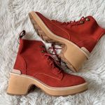 Sorel Womens Hi-Line Heel Lace Warp Red Tawny Buff Size 5.5 NEW Photo 1