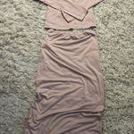 Pink Long Sleeve top Matching Maxi Skirt Size S Photo 0