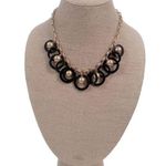 J.Crew  Statement Necklace Black + Gold Adjustable Photo 0