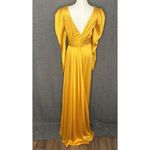 Mac Duggal Faux Wrap Mango Yellow Long Sleeve A Line Gown Womens Size 6 12404 Photo 7