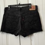 Levi's ‎ Premium 501 Shorts Womens Size 29 Black Distressed Button Fly High Rise Photo 1