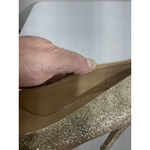 Allegra K Womans Size 7 Gold Sparkly Pointed Toe Heel Pumps Slip On Photo 7