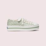 Kate Spade Keds Triple Up Woven Weave Green White Sneakers Shoes Size 8 Photo 14