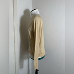 Elizabeth and James Waynne gold metallic knit long sleeve lightweight sweater S Photo 5