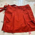 Banana Republic NWOT  Orange A-Line Mini Skirt linen blend Tie Front size 16 Photo 4