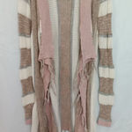 Est. 1946  Sweater Small White Pink Beige And White Long Striped Knit‎ Photo 0