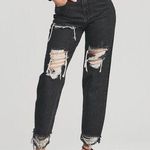 NWT Retrofete Distressed Maggie Jeans Black Size 28 Photo 0