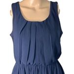 BCX Womens Blouson Dress Sheer Layered Sleeveless Pullover Navy Blue Medium Photo 2