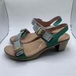 NWB NAOT Women's Intact Sandal Size 42 US 11 Jade Teal/Lime Silver heels 2466 Photo 5