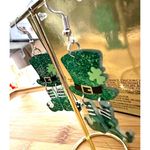 St Patricks Day Earrings Dangling Wiggly Legs Leprechaun Hat Festive Par… Green Photo 6