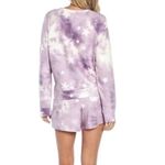 Wildfox Lounge Set Tie Dye Stars in Purple & White Sz XL NWT Sweatshirt & Shorts Photo 2