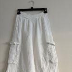 Aerie  Gauzy High Waisted Cargo Pant Size XS White Photo 3